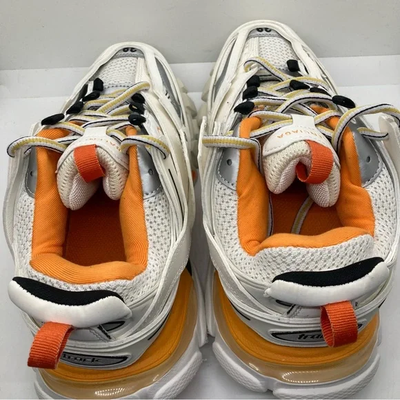 Balenciaga White Orange Womens 8 Layered Track Sneaker shoes - Picture 9 of 10
